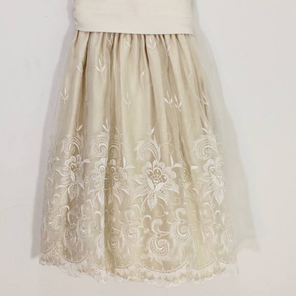 CINDERELLA Lace Satin Dress Champagne Ivory Cream Wedding Princess Size - Picture 3 of 11